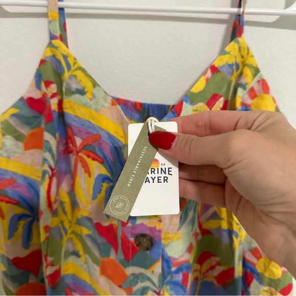 Marine Layer Celeste Cami Womens Top Large Floral Button Up Multicolor Beach - Picture 5 of 8